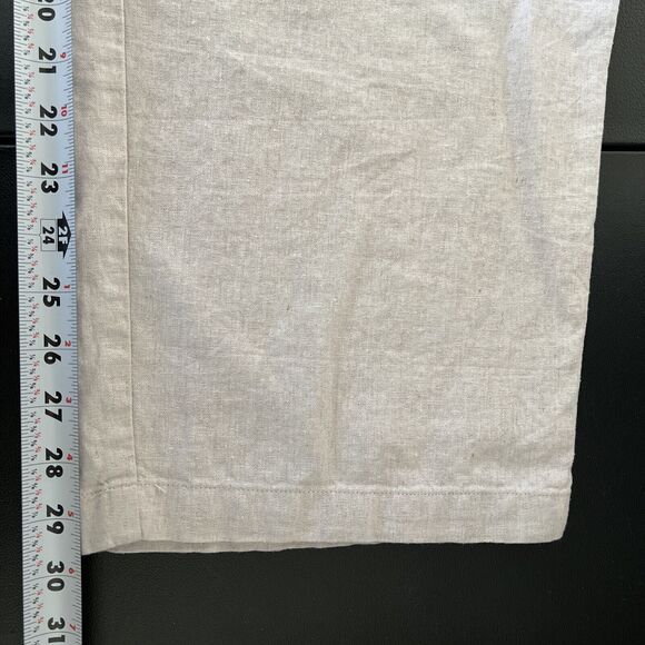 Cubavera Pants Men 2XB/32 Oatmeal Linen Blend Drawstring Elastic Straight Zip - Picture 11 of 12